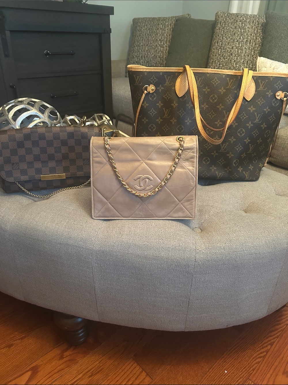 LV MM Mon, Favorite Damier Ebene MM, Vintage classic Chanel bags bundle of 3 - Picture 6 of 17